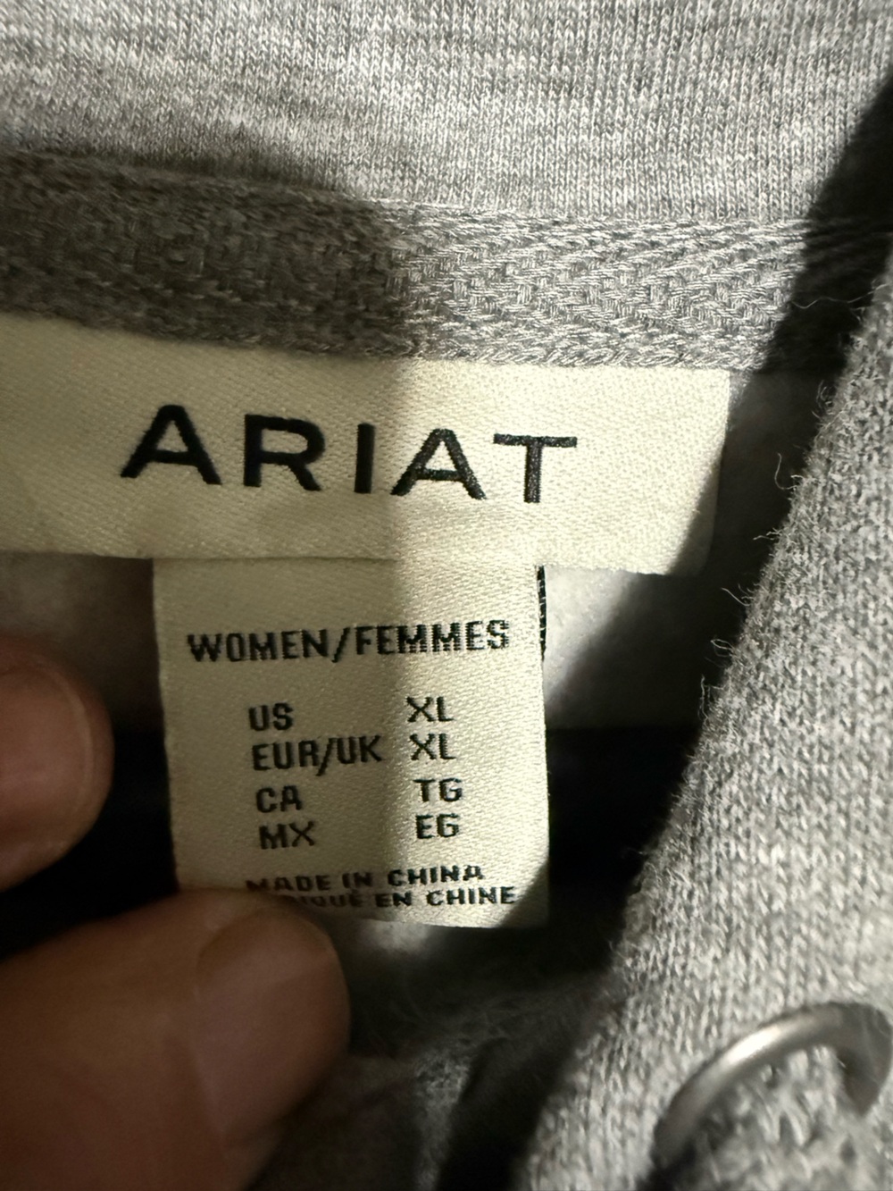 ARIAT San Pedro Women’s Gray Hoodie - Desert Mountain Cactus Print - Picture 4 of 8